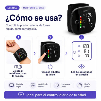 Lynrae HeartGuard B1 - Tensiómetro Digital de Brazo Recargable