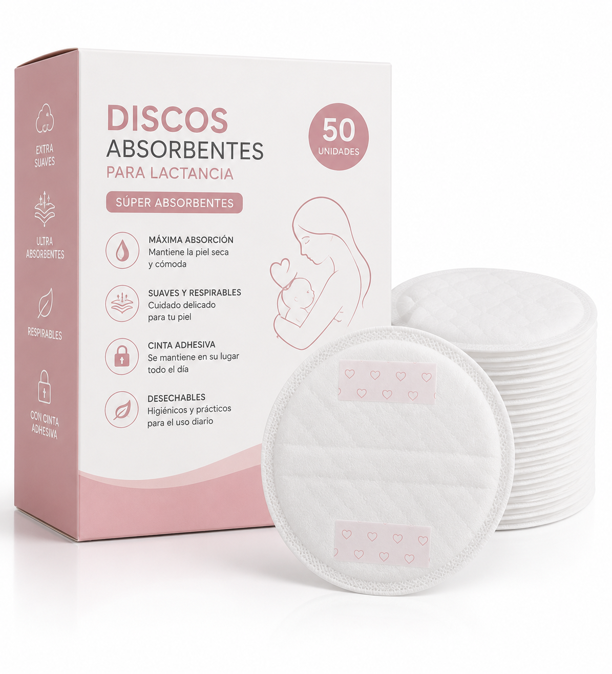 50 Discos Absorbentes para Lactancia